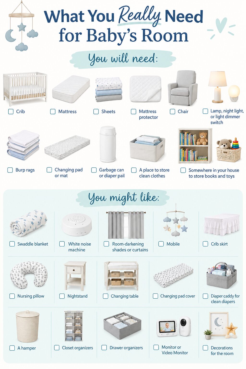 The Ultimate Nursery Checklist: What You Really Need for Baby's Room graphic