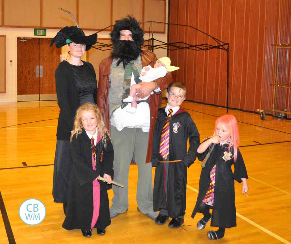 Our family dressed for Halloween as Harry Potter characters