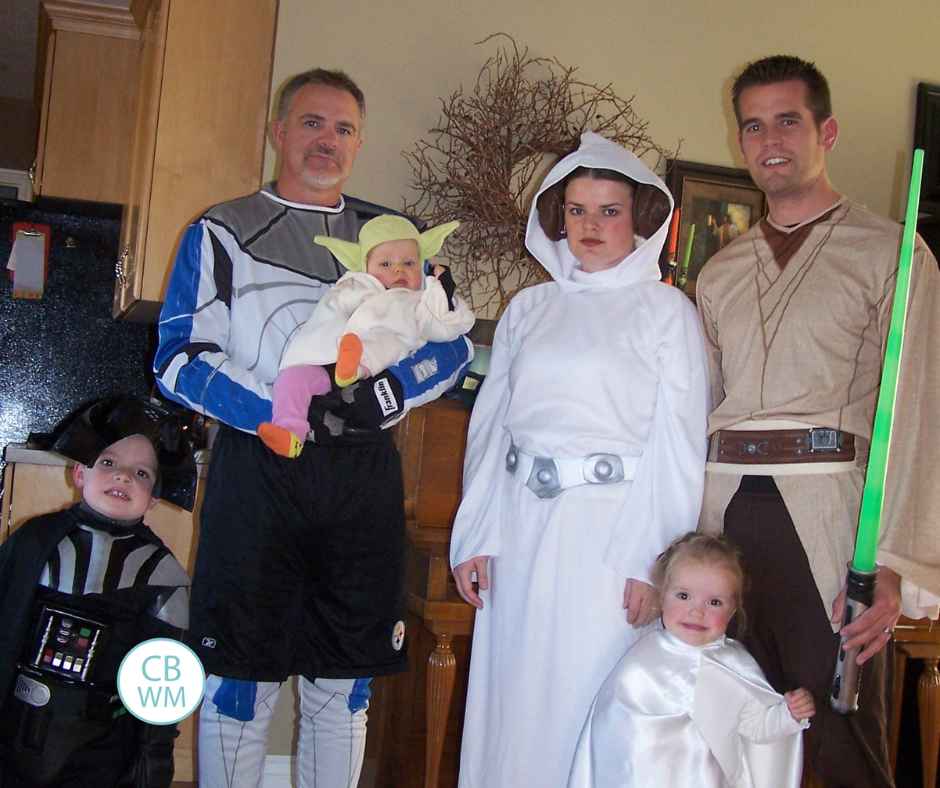 Our family dressed for Halloween as Star Wars