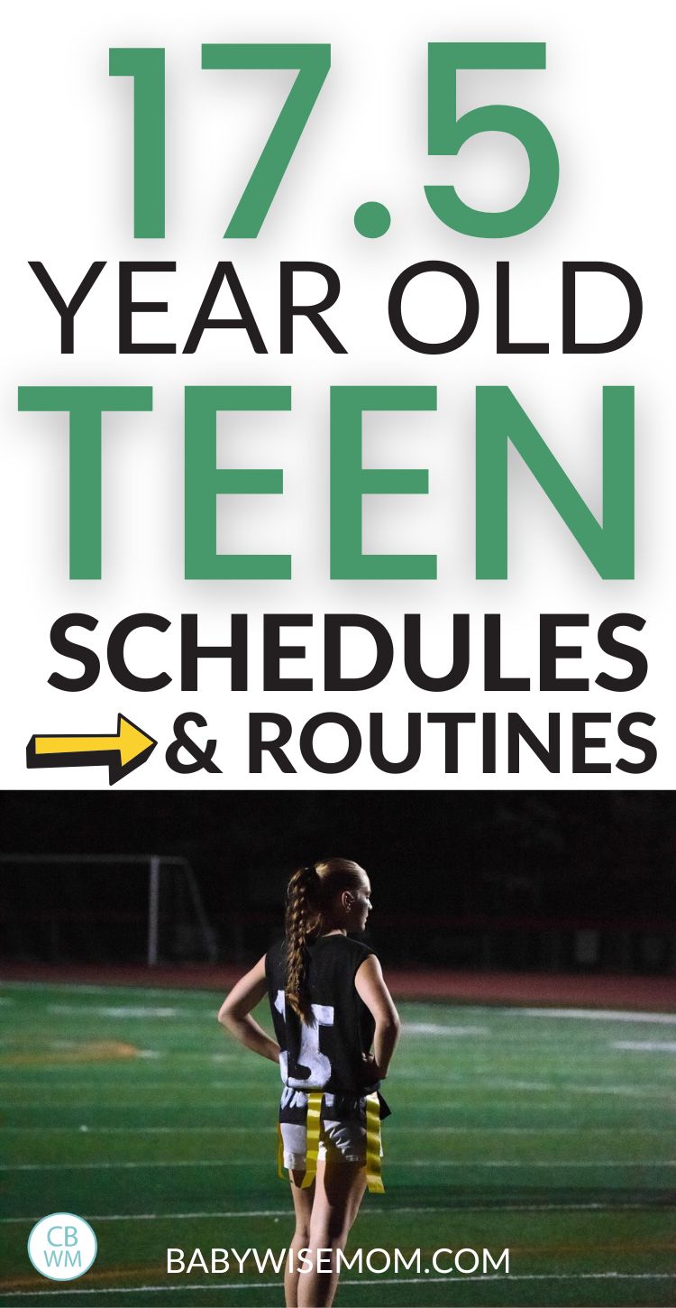 17.5 Year Old Teen Schedule pinnable image