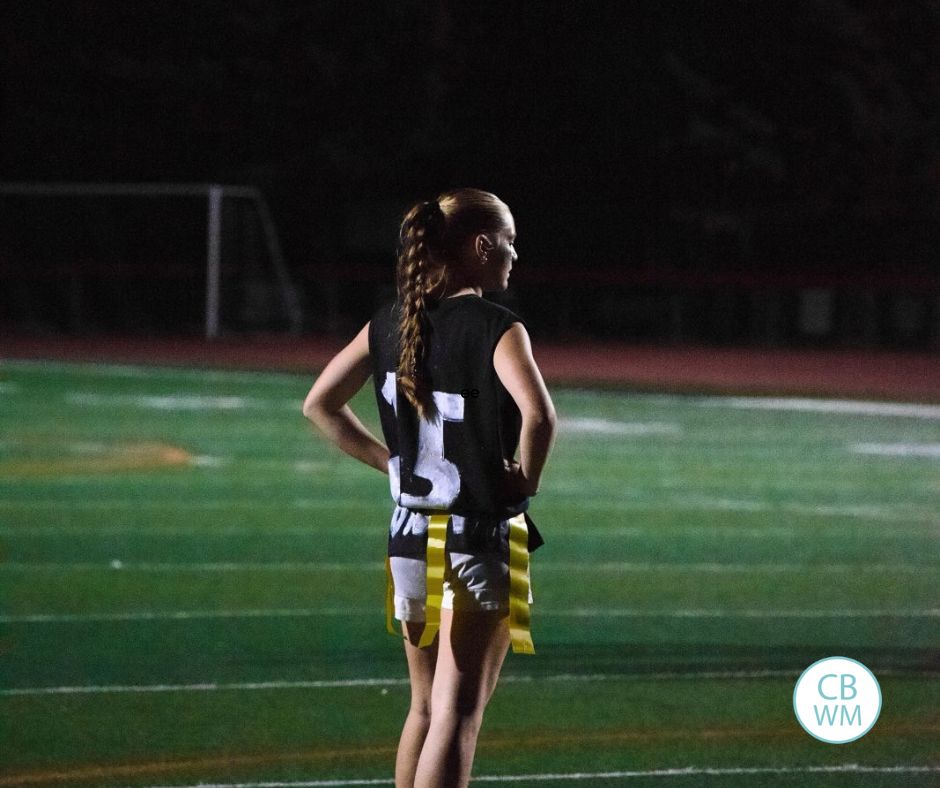 McKenna during a powderpuff flag football game